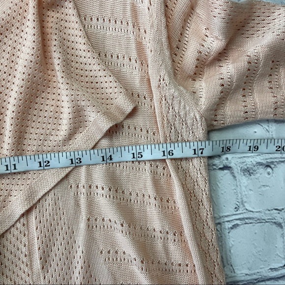 T Tahari Woman’s Peach Color Open drape front knitted cardigan long sleeve - Picture 9 of 10